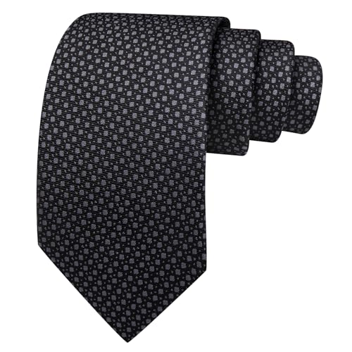 Image of Barry.Wang Ties for Men Silk Tie Sets Polka Dot Woven Necktie Pocket Square Cufflinks Business Wedding