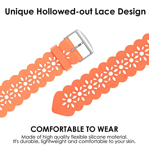 Image of Lace Silicone Bands Compatible with Apple Watch Bands for Women | Slim Thin Hollow-out Wristband for iWatch Series 11 10 9 Ultra 8 SE 7 6 5 4 3 2 1 38mm 40mm 41mm 42mm 44mm 45mm 46mm 49mm