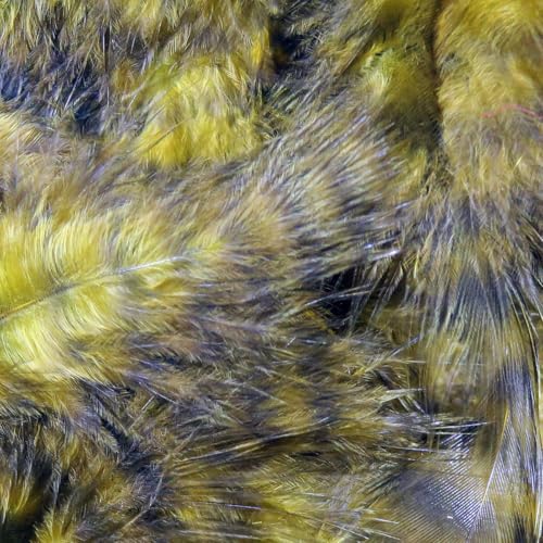Hareline Fly Tying Grizzly Marabou - Barred Marabou Feathers for Fly Tying Streamers, Woolly Buggers & Leeches