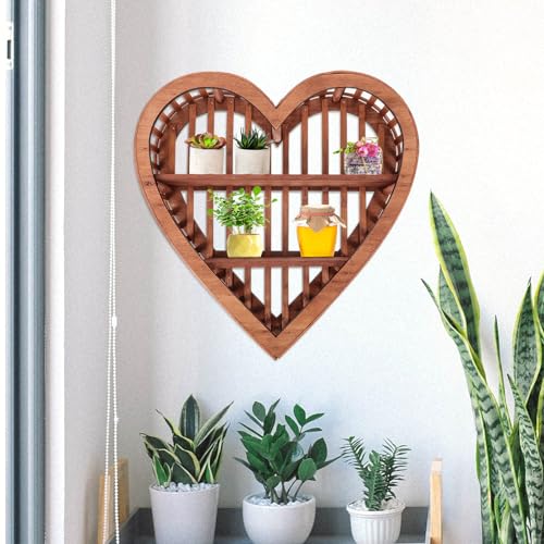 Étagère murale cœur bois : solution pour ranger les petits objets épars