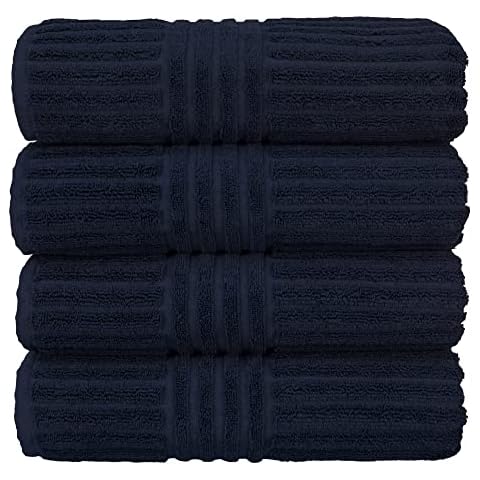 BC BARE COTTON Luxury Hotel and Spa Stripe Towels (Bath Towel - Set of 4, Navy) Cover