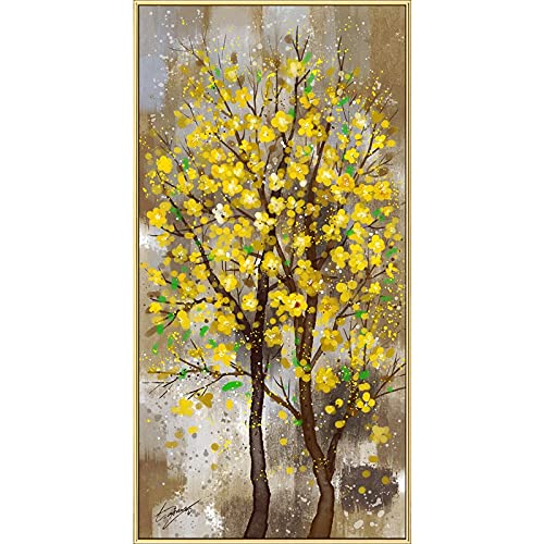 Kit de peinture au diamant arbre jaune à offrir en cadeau créatif pour adultes
