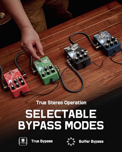 Image of ALABS NOVADRIFT Modulation Pedals for Electric Guitar,Vibe Chorus Phaser Rotary Flanger Tremolo Ring,Analog Dry Through,Tap Tempo,True Bypass