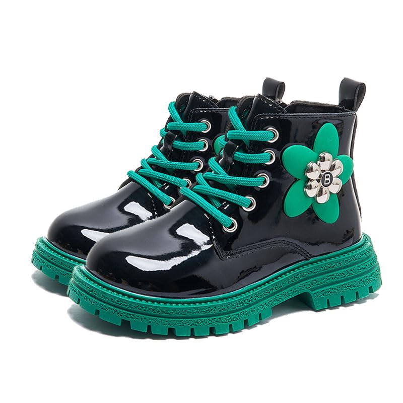 Girls colored Ankle Boots Side Zip Comfort Non-Slip Boot Lace Up Outdoor Combat Boot(Toddler/Little Kid/Big Kid)