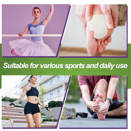 Image of Cutecrop 20 Pcs Sesamoiditis Pads, 1 /4 inch Thick Dancers Pads for Ball of Feet Pain Thick Adhesive Skived Felt Callus Sesamoiditis Relief Forefoot Cushion Pad Ball of Feet Pain(White,Right)