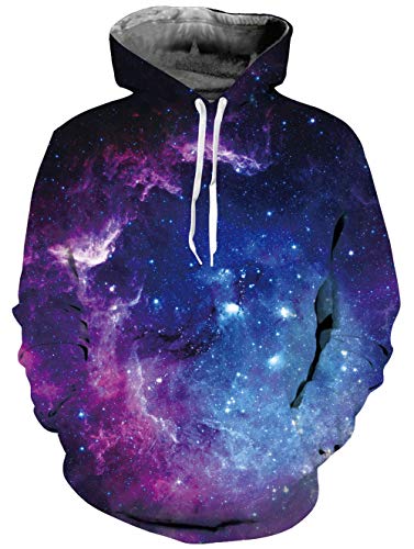 Belovecol Galaxy Hoodies Men Cool Purple 3D Graphic Hoodie Pullover...