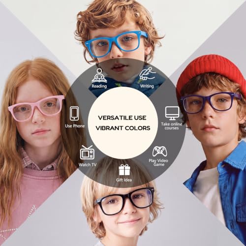 Image of EYEBUDDY Blue Light Glasses for Kids Boys Girls,Computer Gaming Bluelight Glasses,Fake Glasses for Ages 2-12
