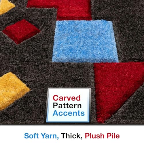 Image of Carpet for Hall | Carpet for Living Room |3X5 FEET Rugs for Bedroom | Carpet | Rug for Living Room | Carpet & Rugs for Home Decor | Carpet for Bedroom Floor (Blue Red Multi)