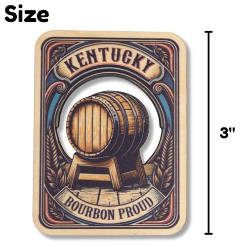Imán decorativo de madera con diseño de barril bourbon miniatura 5