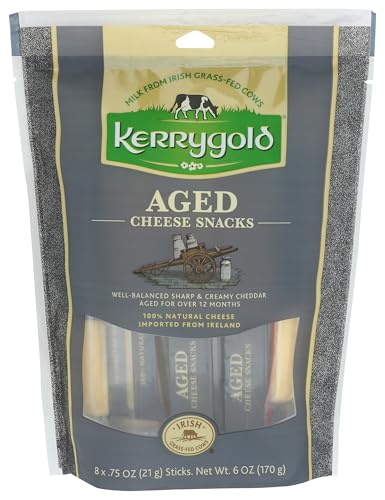 Kerrygold Grass-fed Aged Irish Cheddar Cheese Sticks, 6 OZ