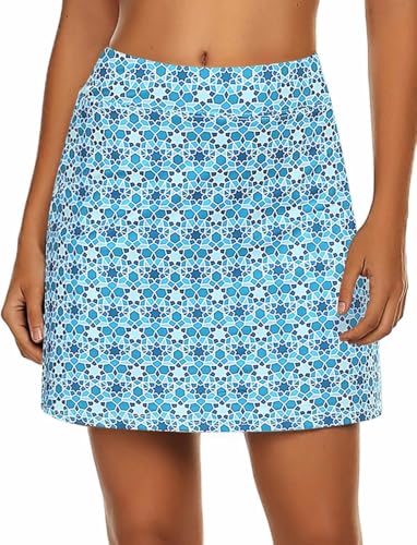 Image of Nora Nico Women's & Girls High Rise Flared Skorts Stretchy Opaque Skater Skirts with Shorts with Side Pocket