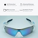 SKM BATZONE House of Common UV Protection Sports Goggles for Boys & Men | Cycling, Cricket, Running, Racing & Trekking Sunglasses | Lightweight Wraparound Sports Eyewear | White & Blue gallery image