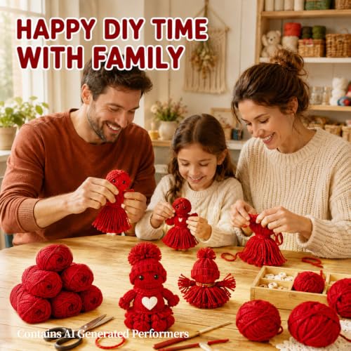 Image of MAQIHAN Acrylic Yarn for Crocheting - Soft Knitting Yarn for Crafts, 15x20g | Wine Red Skeins for Crocheting DIY Bulk for Handicraft Knitting Scarves Ideal Gift for Beginners Adults