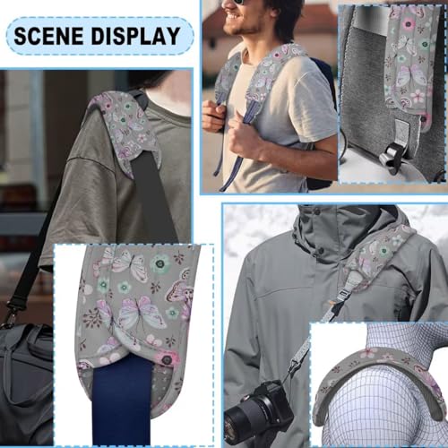 Image of ZINZ 2-Pack Universal Shoulder Pad with Ultra thick Cushion for Bag Luggage Bag Crossbody, Plus Long & Anti-Slip & Breathable,Butterfly-2pack