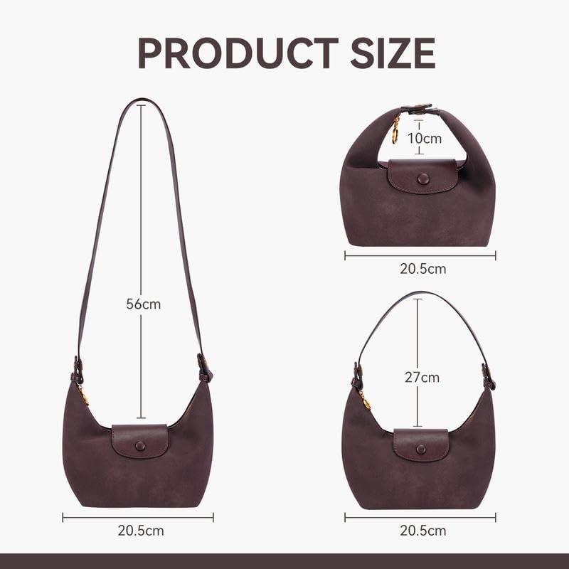 Women's Soft Frosted Shoulder Bag with 2 Removable Straps Multiple Carrying Options Crossbody Bag in Stylish Colors