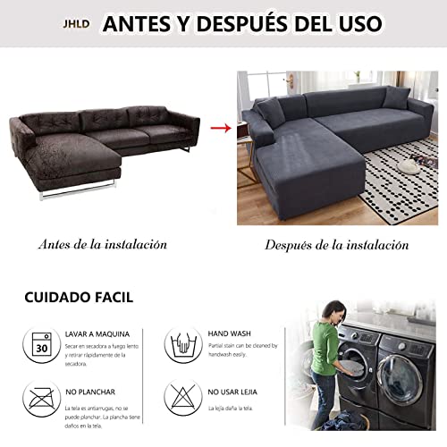 JHLD Sofaüberwurf L Form, Hohe Elastizität Sofabezug Abwaschbar Mode Sofa Abdeckung Für Wohnzimmer Pet-J-Large + Large