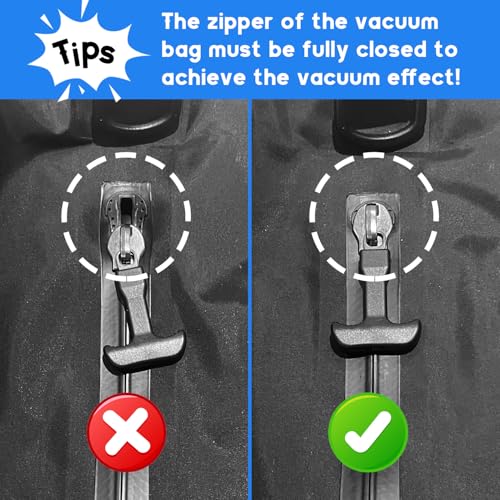 Travel Vacuum Bags with Pump, Travel Vacuum Bag for Luggage, IP67 Waterproof, Lightweight&Space Saver, Carry On, Fits Traveling, Business,Fitness, Vacuum Seal Bags for Clothing Travel (2PC+Pump) 7