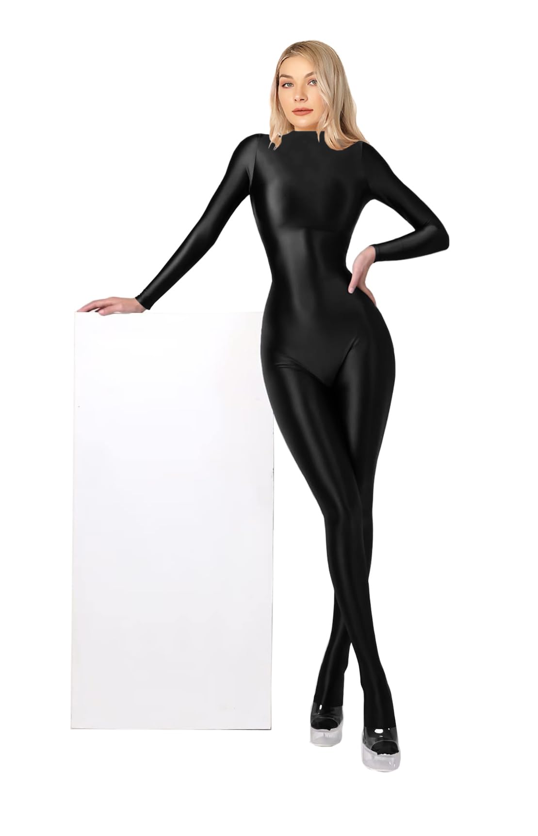 Maillot de Bain Une pièce Opaque Brillant 200D hautement Extensible avec Fermeture éclair dans Le Dos