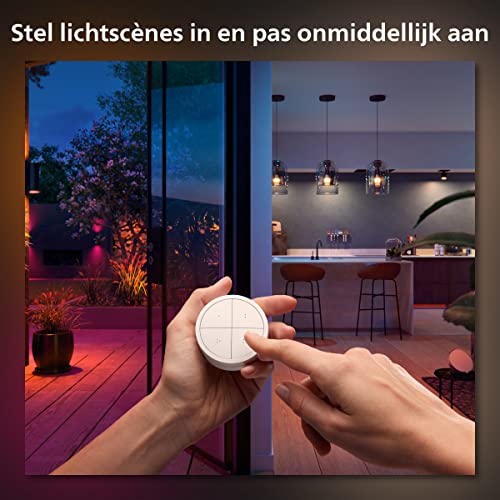 Philips Hue Tap Dial Switch - Draaischakelaar - Draadloze Schakelaar - Verbind met Bluetooth of Hue Bridge - Werkt met Alexa en Google Home - Wit