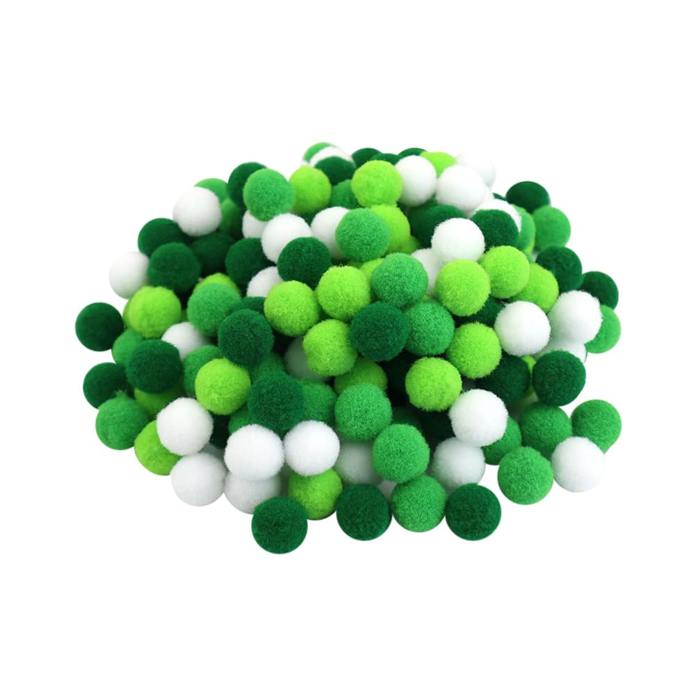 JIHUOO 2000 Pcs 1cm Small Pom Poms Fluffy Pom Pom Balls Fuzzy Craft Balls Colorful Decorative Pom Poms Felt Balls Party Decorations Green