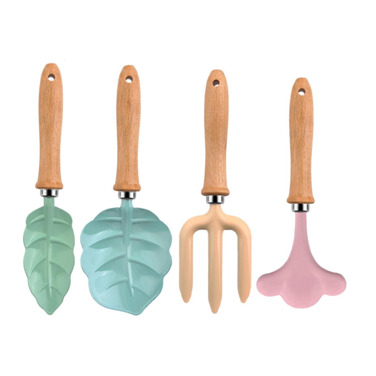 Juego de Herramientas de Jardinería Ligero para Niños Materiales de Madera y Plástico Pala, Rastrillo y Tenedor Jugar al Aire Libre