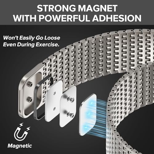 Image of WINGLE Magnetic Mesh Loop for Apple Watch Band Ultra 3 /2 /1 Band 49mm 46mm 45mm 44mm 42mm 40mm 41mm 38mm Men Women, Stainless Steel Adjustable Metal Strap for iWatch Series 11 10 9 8 7 6 5 4 3 2 1 SE