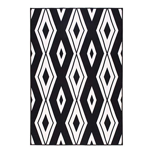 Tapis de salon carreaux noir et blanc grand confort pour s'adapter à votre canapé