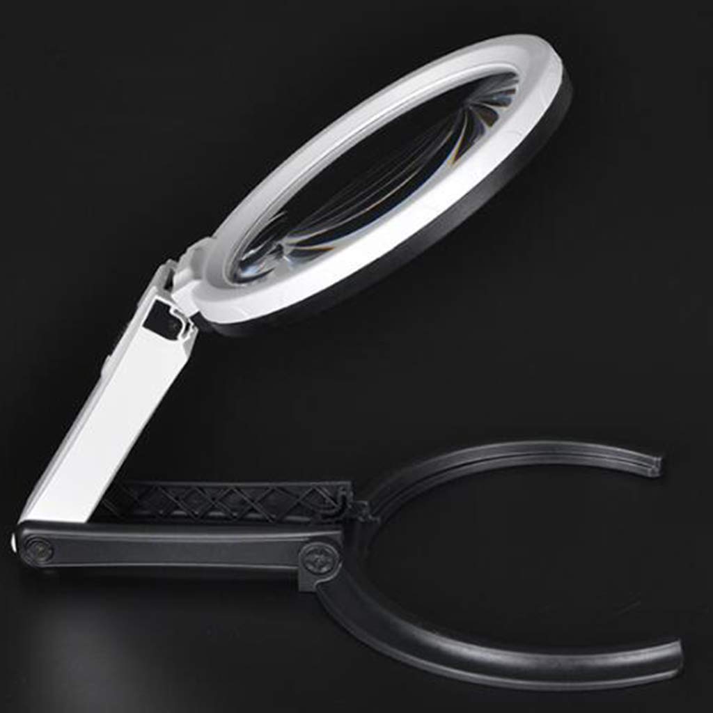 Multifunzione in Vetro ad Alta Definizione con Luce a LED Lente HD Bambini Anziani Lettura Lampada di Manutenzione Specchio di espansione Portatile Lente d'Ingrandimento da scrivania 5X 10x Needed