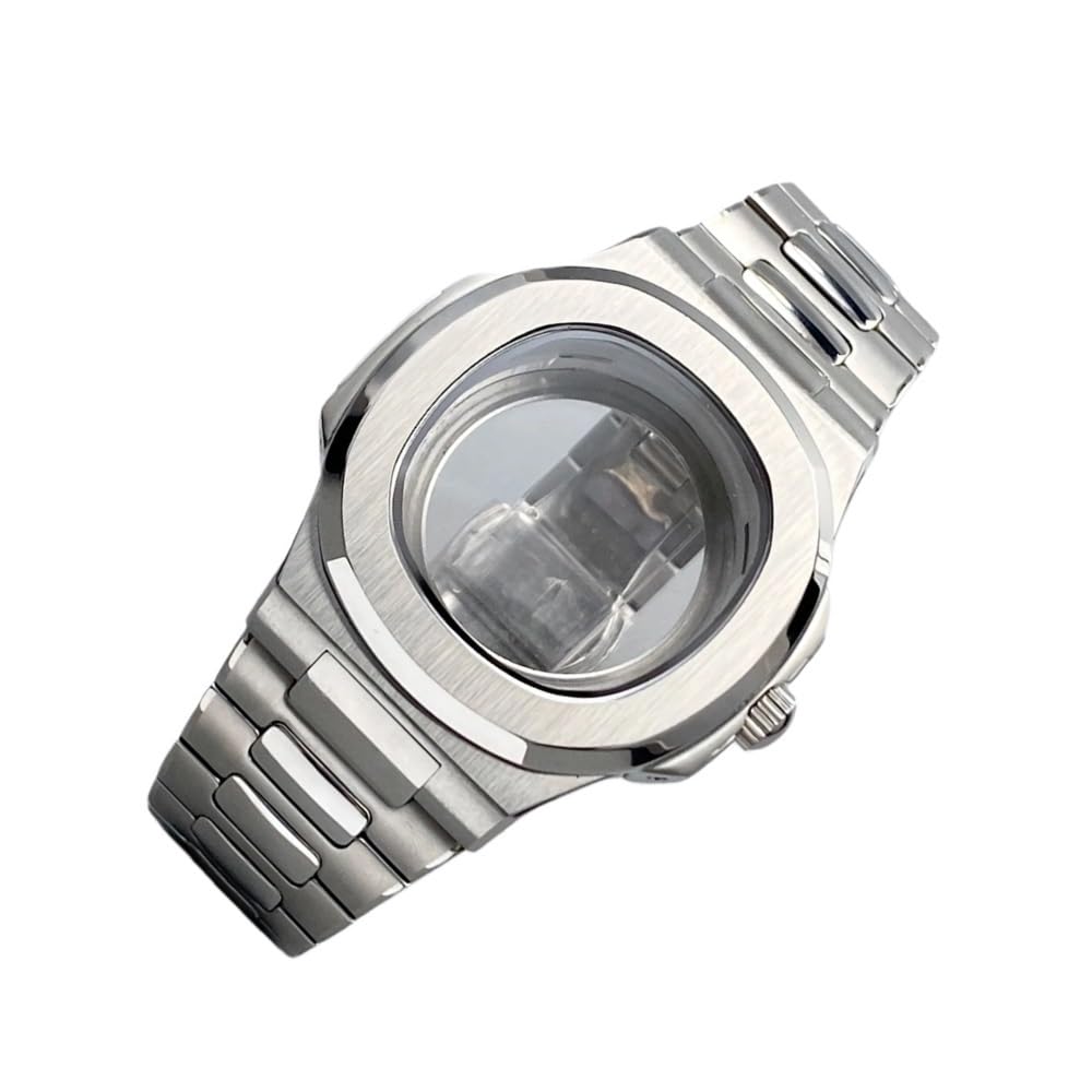 1 set di cassa in acciaio inossidabile con corona a vite, set di accessori for orologi in cristallo zaffiro resistente ai graffi
