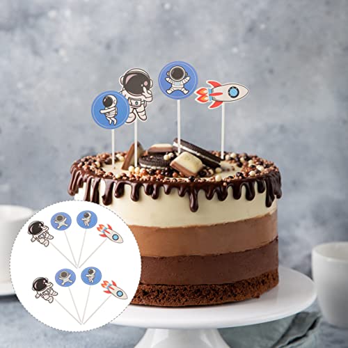 Abaodam Toppers de Cupcake de Astronauta Espacial: 22 Peças de Bolo de Foguete Escolhe Decoração de