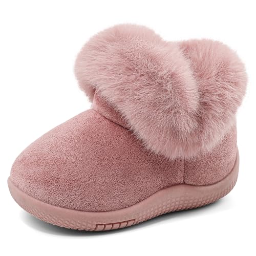 MK MATT KEELY Toddler Snow Boots for Infant Boys Girls Winter Warm Lining Boots Baby Soft Sole Anti-Slip Walking Shoes Cold Weather Outdoor Faux Fur Booties