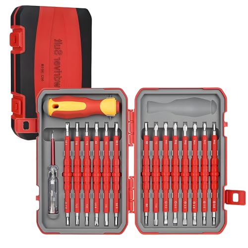 Image of Insulated Screwdriver Set for Electricians - Ergonomic Handle, Magnetized Tips, Durable for Electrical Work, Receptacle & Outlet Screwdriver, Multi-Tool (29 in 1)