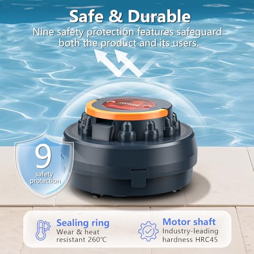 Image of X2 Cordless Pool Cleaner Robot, Robotic Pool Vacuum for Above /In Ground Pool, 45W Dual-Motor, Self-Parking, Enhanced with 2L Debris Capacity