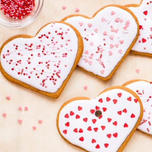 Cookie Cutters 6 PCS, Heart Cookie Cutters by JOB JOL, 2\'\' to 4\'\', with Recipe Booklet, for Valentine\'s Day