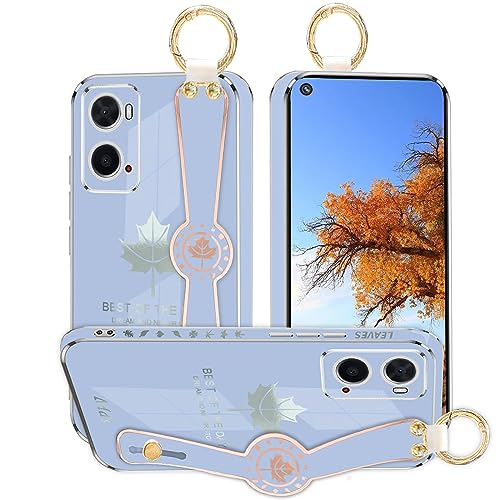 Coque de protection fine Oppo A96 silicone premium motif érable gris