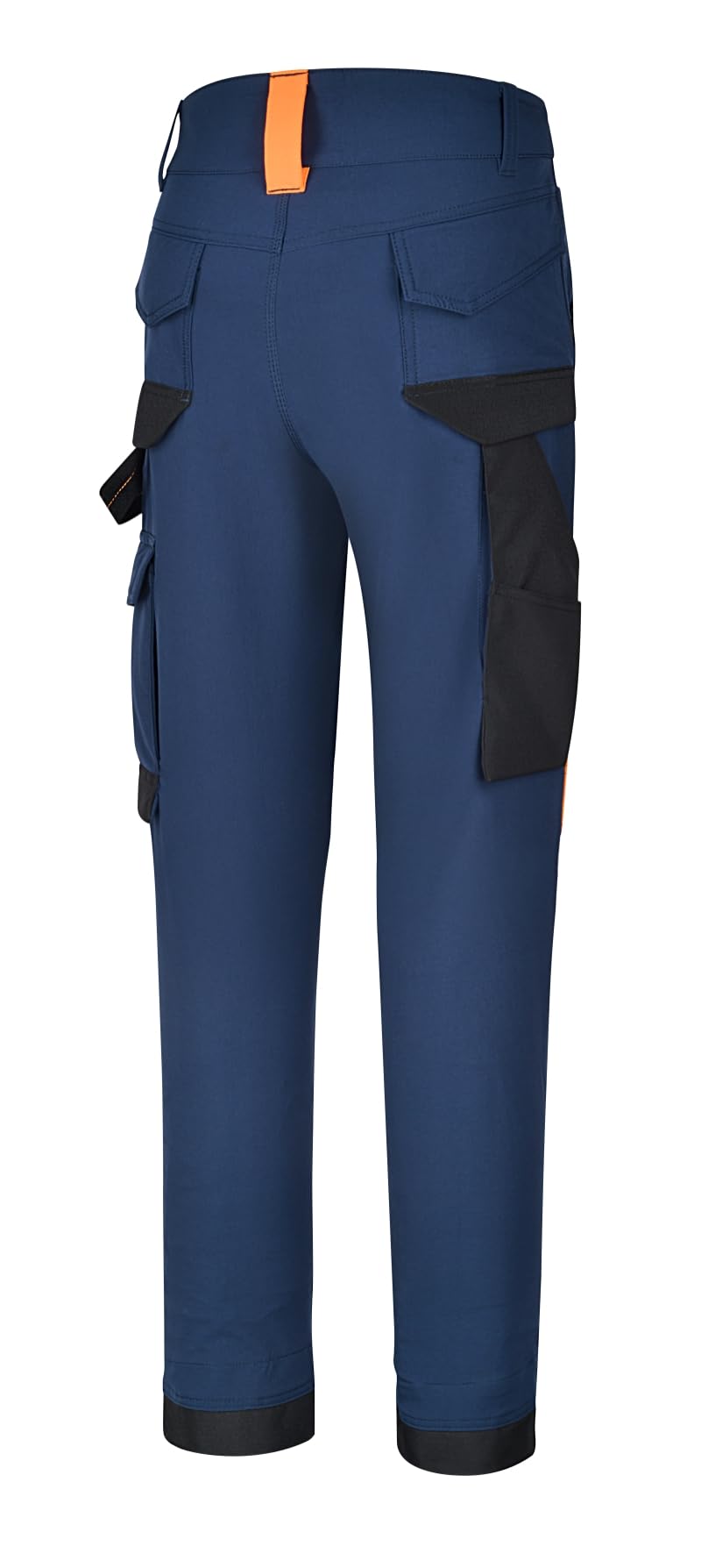 BETA 7650B S - Pantalones de Trabajo Multibolsillos elásticos de Nailon con Entrepierna antidesgarro, Cintura Alta, Bolsillos para Rodilleras, Bolsillos Traseros y Fondo Pierna Reforzados - Azul,