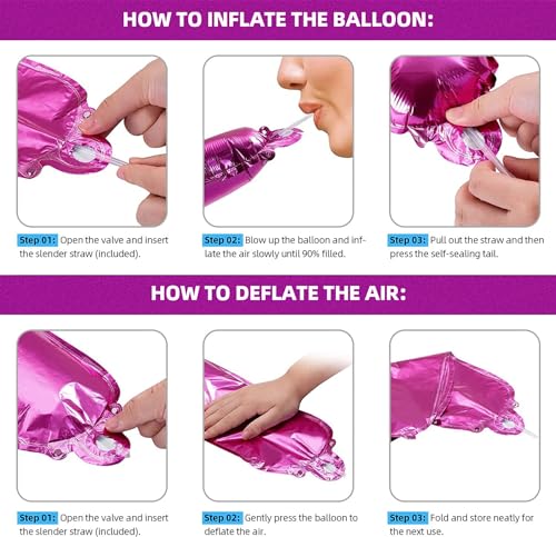 Image of Happy Birthday Balloon Banner Custom Phrase Balloons letter 16 inch Personalized Alphabet Letters Foil Mylar Balloons (Hot pink)