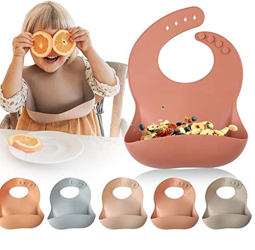 Brownline Silicone Waterproof Bibs for Baby (Pack of 4)