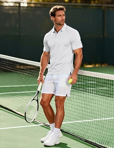 Image of MAGCOMSEN Men's Polo Shirts 3 Buttons Casual Work T Shirts Quick Dry Short Sleeve Golf Shirt Pique Jersey Outdoor Performance