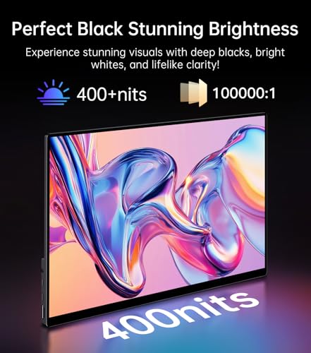 Image of 14 inch 4K Portable Monitor OLED, Touch Screen Monitor UHD 3840X2400p 100% DCI-P3 100000:1, USB-C HDMI Travel Monitor with Kickstand & Sleeve for Laptop Mac PC