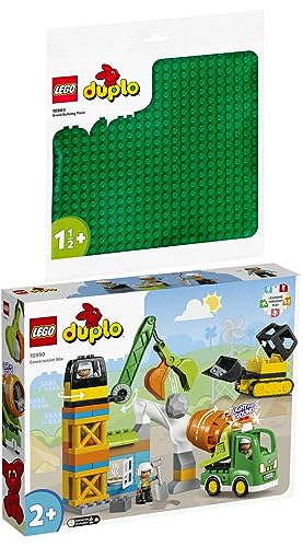 Lego DUPLO 2er Set: 10990 Baustelle mit Baufahrzeugen & 10980 Bauplatte in...