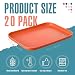 Dandat 20 Pack Small Plastic Fast Food Trays Bulk 9.8 x 6.7 Inch Rectangular Colorful Cafeteria Trays Serving Platter for Lunch Kitchen Hotel Restaurant Party Projects
