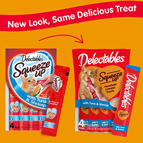 Hartz delectables squeeze up interactive lickable wet cat treats for adult & senior cats, tuna & shrimp, 32 count (packaging may vary) 2 Hartz delectables squeeze up interactive lickable wet cat treats for adult & senior cats, tuna & shrimp, 32 count (packaging may vary) - image 3