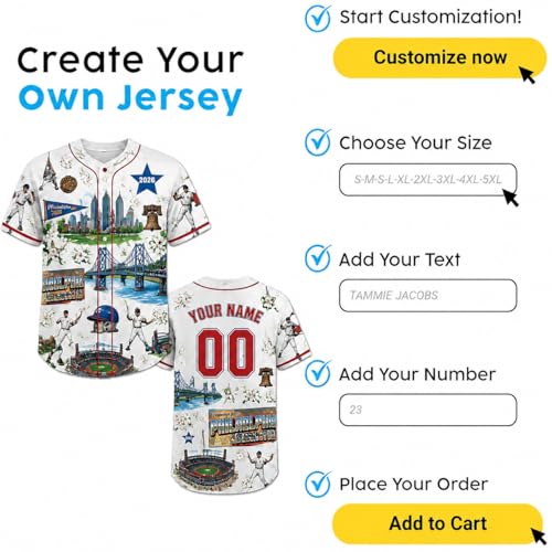 Custom Philadelphia Baseball 2026 Summer Classic Baseball Jersey - Camiseta personalizada de béisbol y softbol miniatura 5