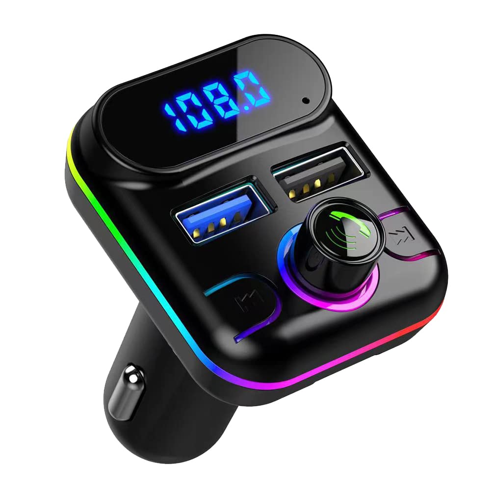 Auto-Freisprecheinrichtung M33 Bluetooth-Kompatibler 5.0-FM-Sender Dual-USB-Ladegerät-Kit MP3-Modulator-Player Disk-Player