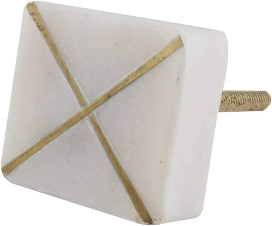 Indian Shelf 12 Piece Square White Stone Unique Cabinet Knobs Drawer Handles Dresser Pulls Decorative Style