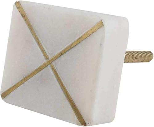 Indian Shelf 12 Piece Square White Stone Unique Cabinet Knobs Drawer Handles Dre
