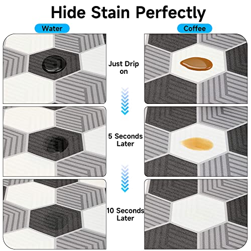 Dk177 Dish Drying Mat For Kitchen Counter [Hide Stain] Super Absorbent, Non-Slip, Heat-Resistant, Great For Dishes, Rack Pad, Kitchen Counter, Coffee Maker, Coffee Bar Accessories, 19 X 12 Inch Grid #TOP2