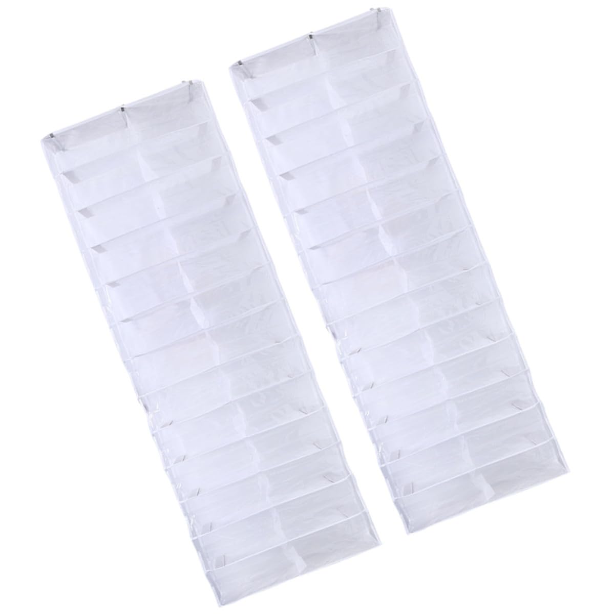 USHOBE Organizador de Zapatos para Puerta 26 Bolsillos, Colgador Blanco de Pvc y Tela No Tejida, Almacenamiento Colgante para Espacios Reducidos, 2 Piezas