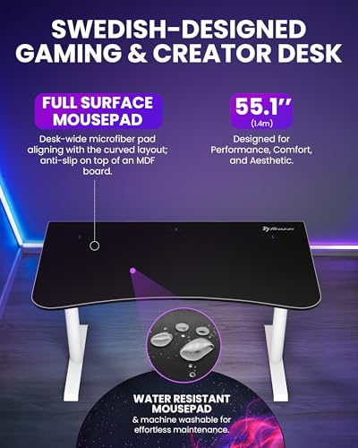 Image of Arozzi Arena Medium Gaming Desk White